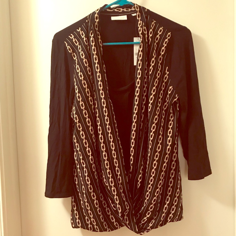 NWT NY&Co Medium Black And Tan Top